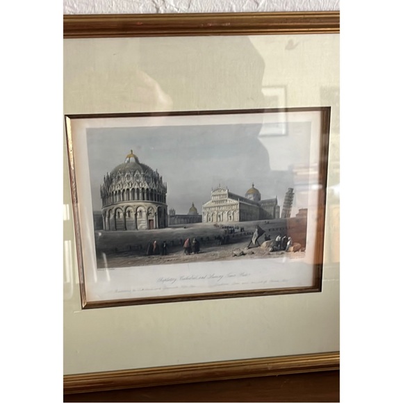 Other - 🖼️Pisa Italy Vintage Framed Architecture Landscape Engraving Wall Art Print🖼️